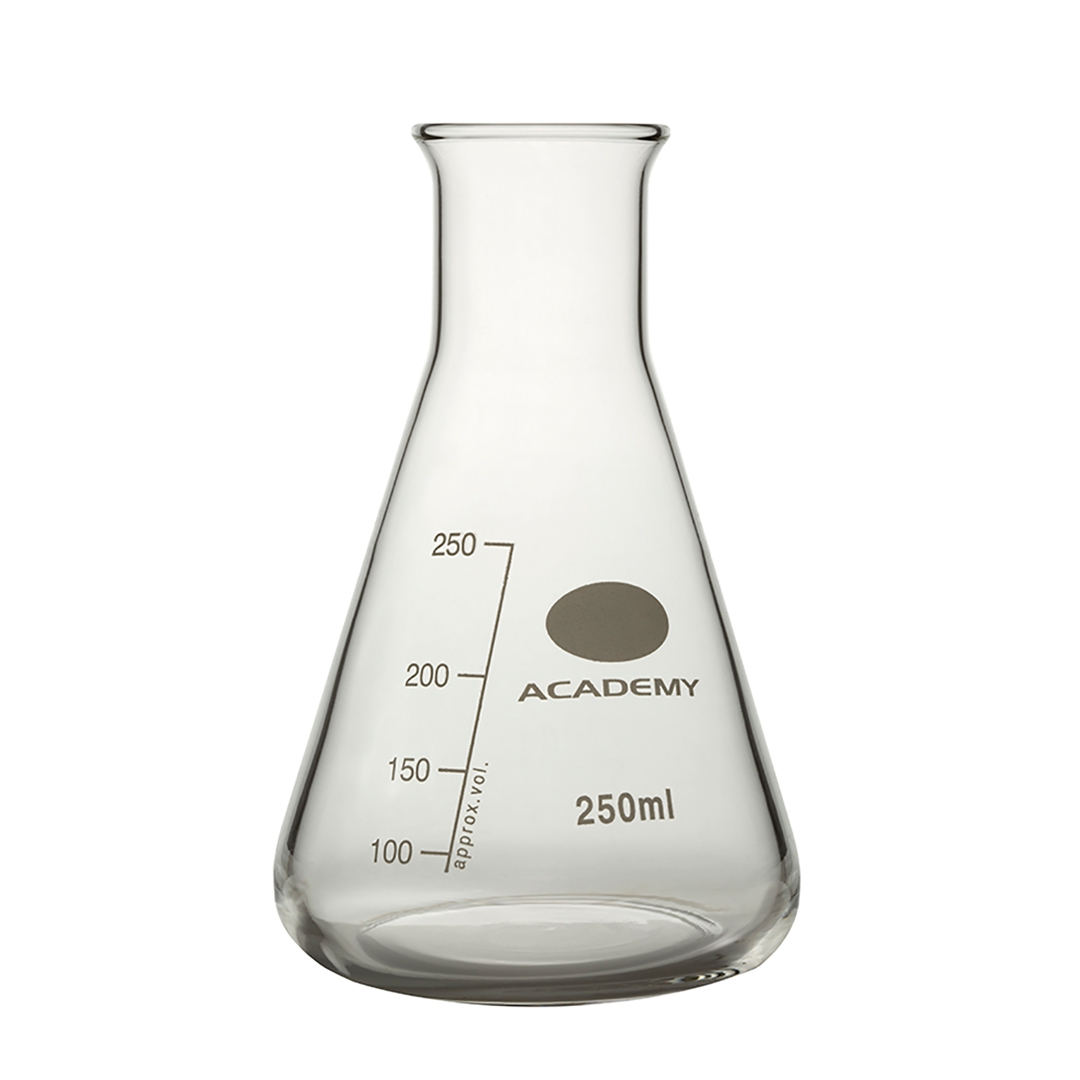 Academy Graduated Conical Flask, Capacity 500ml, Easy Pour Rim, Borosilicate Glass Smith