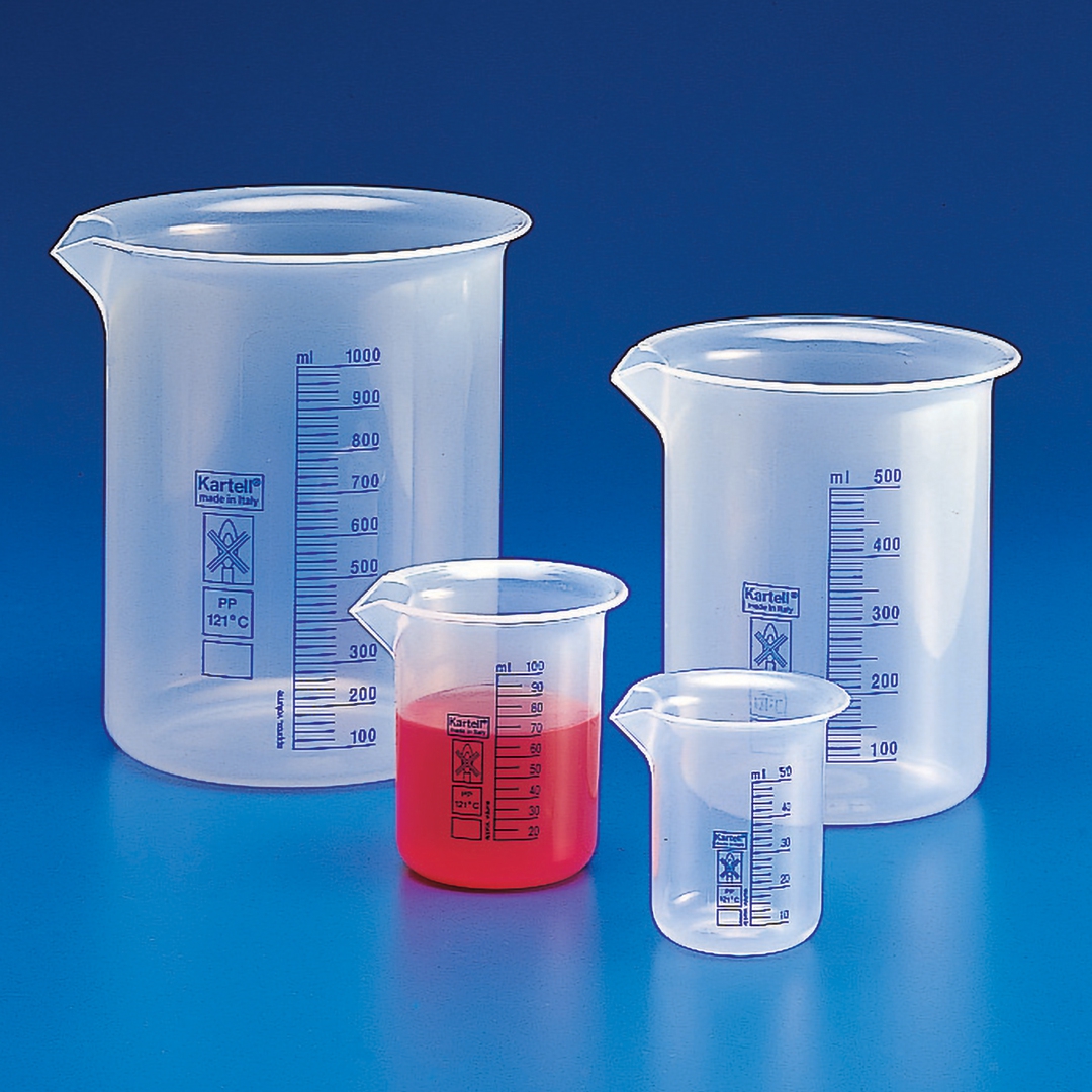 Kartell Blue Graduated Beakers Low Form Class B, Capacity 25ml